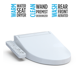 WASHLET® C2 Electronic Bidet Toilet Seat with PREMIST and EWATER+ Wand Cleaning, Round, Cotton White