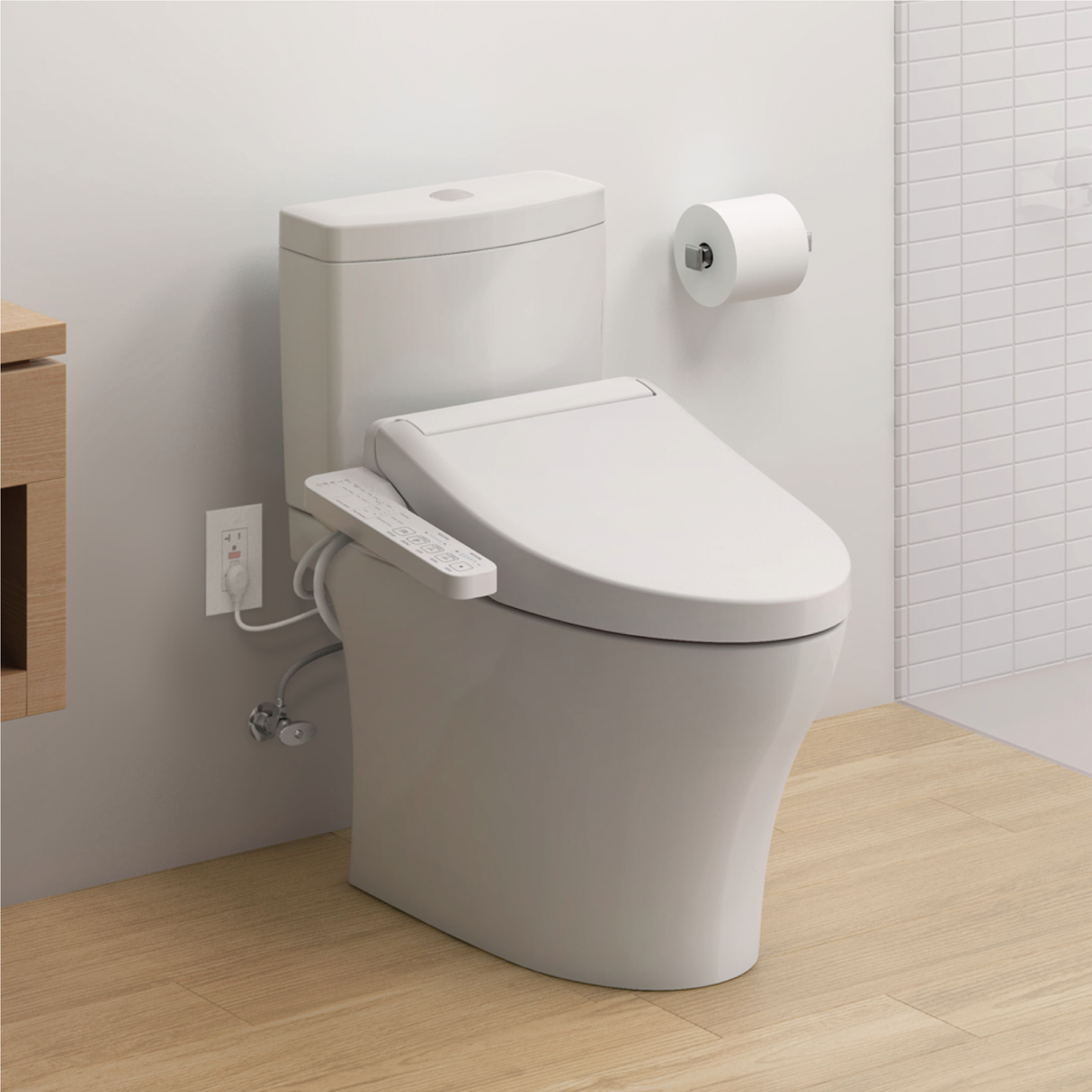 WASHLET® C2 Electronic Bidet Toilet Seat with PREMIST and EWATER+ Wand Cleaning, Round, Cotton White