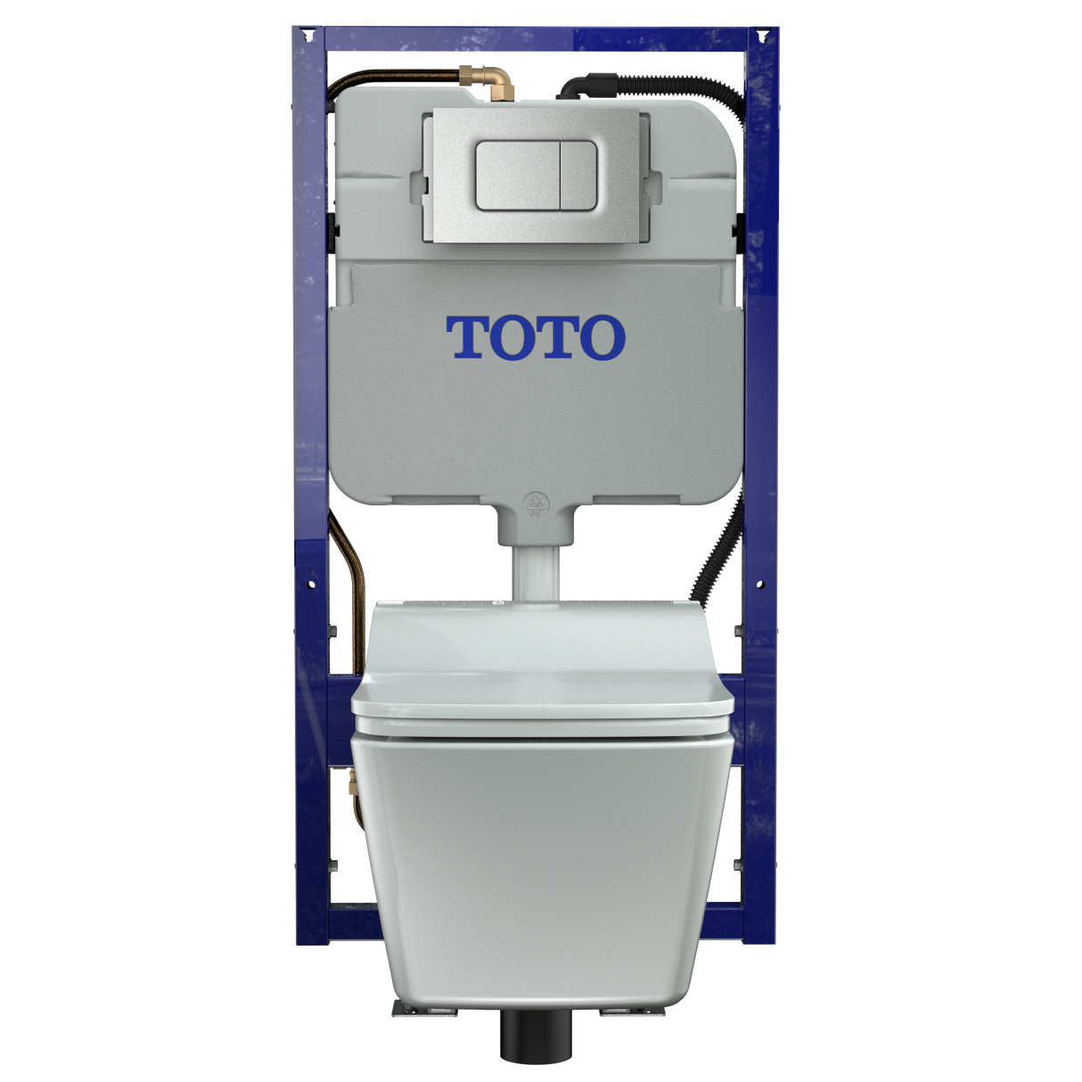 SW WASHLET®+ Ready Square Electronic Bidet Toilet Seat with Auto Flush Ready Cotton White