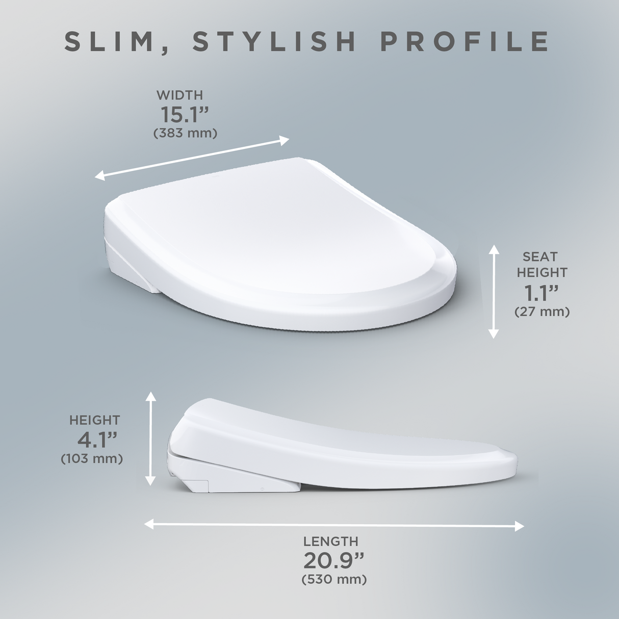 S7 WASHLET®+ Electronic Bidet Toilet Seat with EWATER+® Bowl and Wand Cleaning and Classic Lid, Elongated, Cotton White