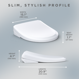 S7 WASHLET®+ Electronic Bidet Toilet Seat with EWATER+® Bowl and Wand Cleaning and Classic Lid, Elongated, Cotton White