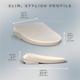 S7A WASHLET® Electronic Bidet Toilet Seat with EWATER+® Bowl and Wand Cleaning, Auto Open and Close Contemporary Lid, Elongated, Sedona Beige
