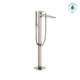 GE Single-Handle Free Standing Tub Filler with Handshower, Brushed Nickel