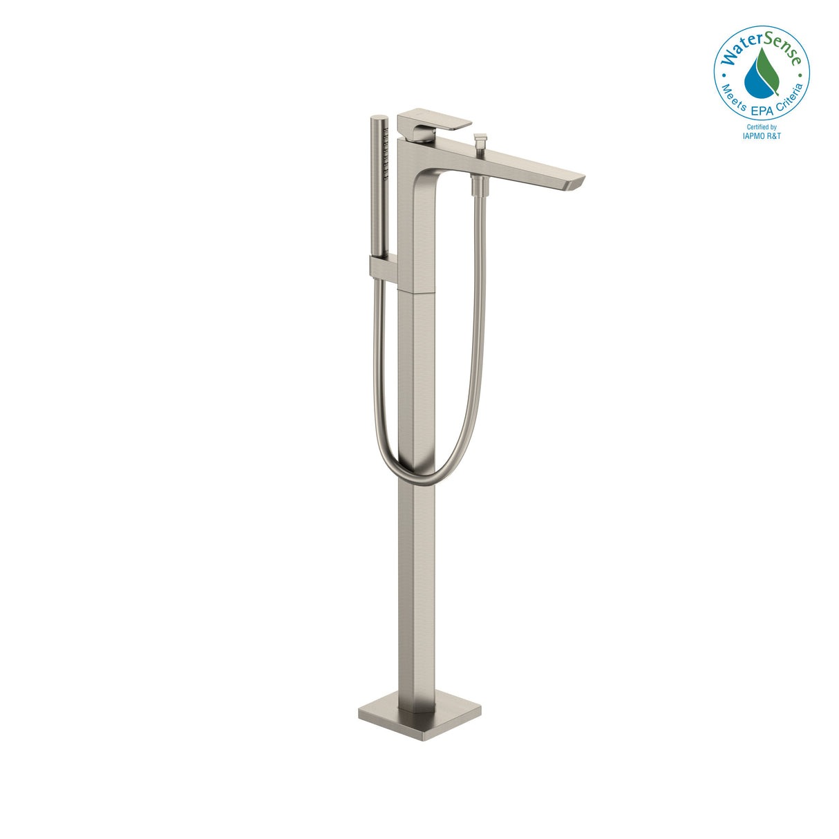GE Single-Handle Free Standing Tub Filler with Handshower, Brushed Nickel