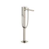 GE Single-Handle Free Standing Tub Filler with Handshower, Brushed Nickel