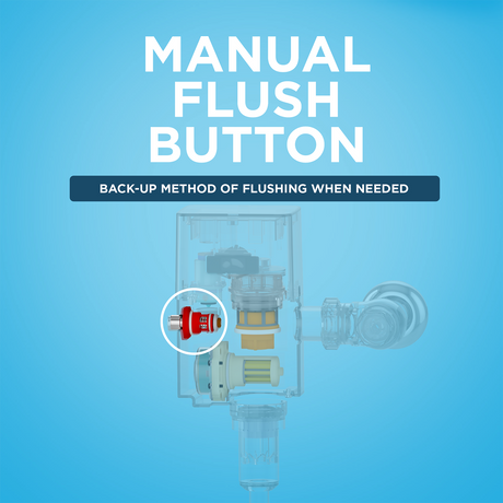 ECOPOWER® Touchless 1.0 GPF High-Efficiency Concealed Toilet Flushometer Valve for Top Spud with 4 x 4 Cover Plate, Stainless Steel