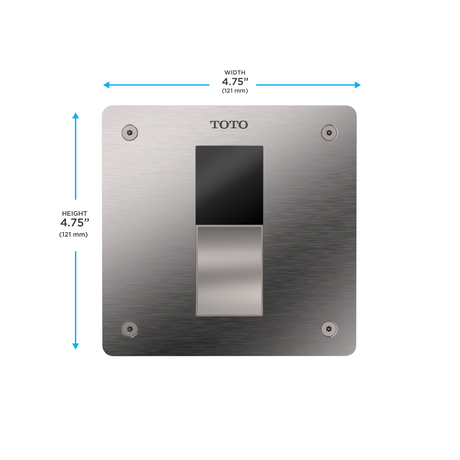ECOPOWER® Touchless 1.6 GPF Concealed Toilet Flushometer Valve for Back Spud with 4 x 4 Cover Plate, Stainless Steel