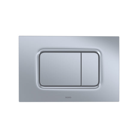 Dual Flush Rectangle Push Button Plate for Select DuoFit In-Wall Tank Unit, Matte Silver