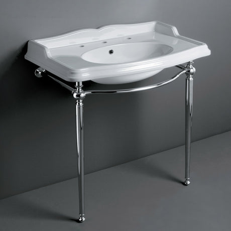 Britannia Large Rectangular Sink Console with Front Towel Bar and Widespread Faucet Hole Drill