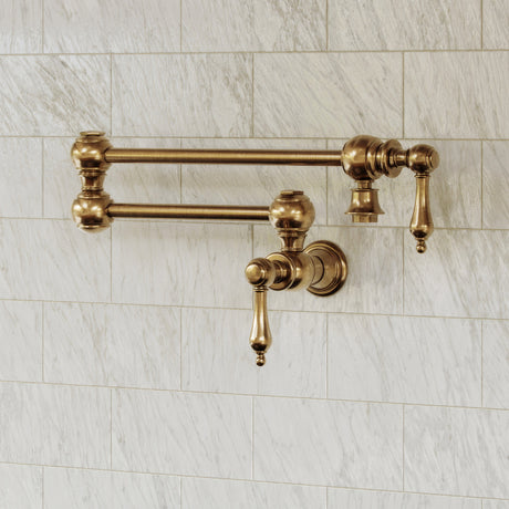 Vintage III Plus  Wall Mount Retractable Swing Spout Pot Filler with Lever Handles