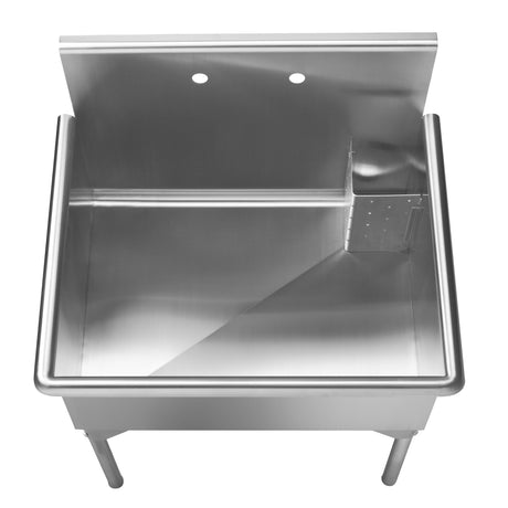 Pearlhaus Brushed Stainless Steel  Single Bowl Commerical Freestanding Utility Sink
