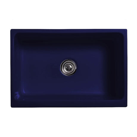Glencove Fireclay 30" Reversible Sink with Elegant Beveled Front Apron on one side  Decorative 2" Lip Plain on Opposite Side