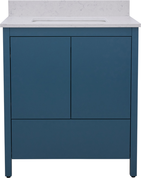 Hanleigh 30 in. Vanity with Slab Doors in Harbor Teal