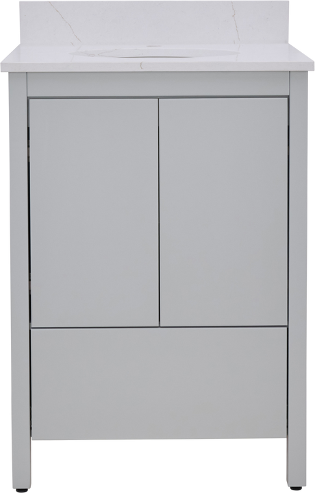 Hanleigh 24 in. Vanity with Slab Doors in Perfect Grey