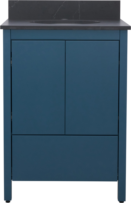 Hanleigh 24 in. Vanity with Slab Doors in Harbor Teal