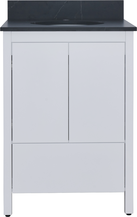 Hanleigh 24 in. Vanity with Slab Doors in Delicate White