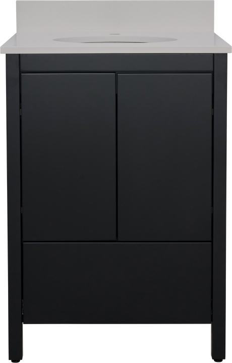 Hanleigh 24 in. Vanity with Slab Doors in Dark Horse
