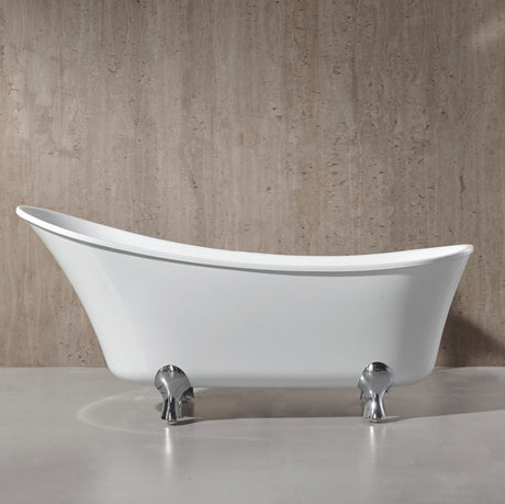 Pearl 69 In. Freestanding Acrylic Tub In Glossy White