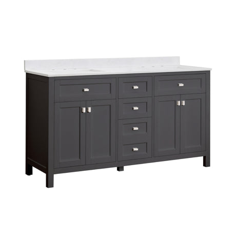 Juniper 60 in. Double Vanity with Engineered Stone Top & Ceramic Basins