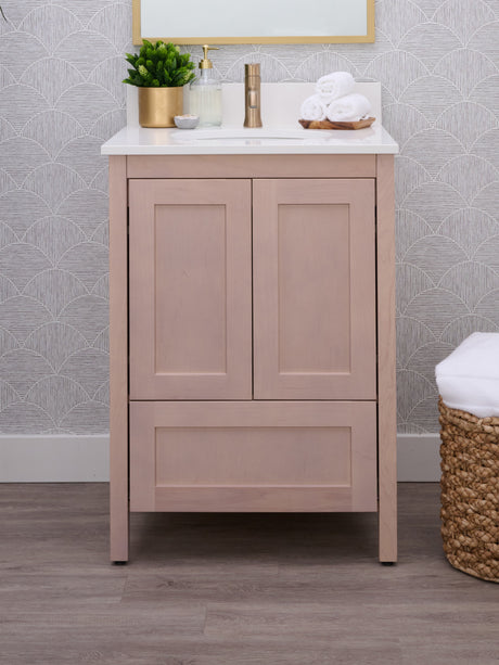 Hanleigh 24 in. Vanity with Shaker Doors in Washed Maple