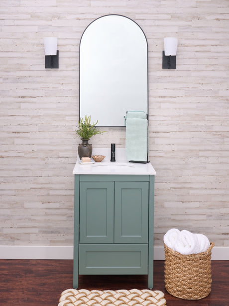 Hanleigh 24 in. Vanity with Shaker Doors in Warm Willow