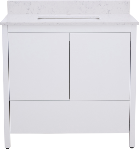 Hanleigh 36 in. Vanity with Slab Doors in Delicate White