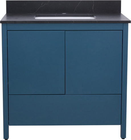 Hanleigh 36 in. Vanity with Slab Doors in Harbor Teal