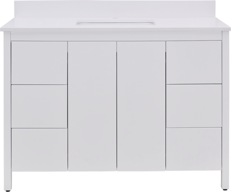 Hanleigh 48 in. Vanity with Slab Doors in Delicate White