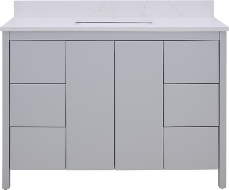 Hanleigh 48 in. Vanity with Slab Doors in Perfect Grey